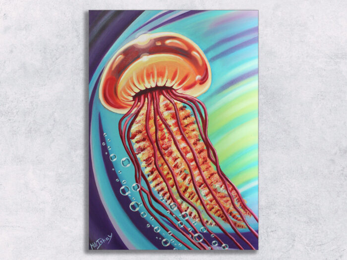 Jellyfish original oil painting